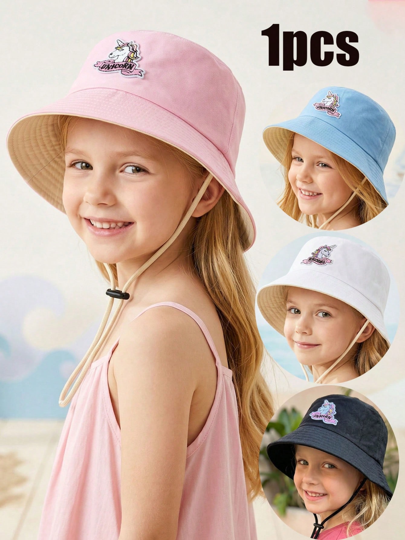 Embroidery Cap - 1 Stück 2-6 Jahre Mädchen Cartoon-Einhorn