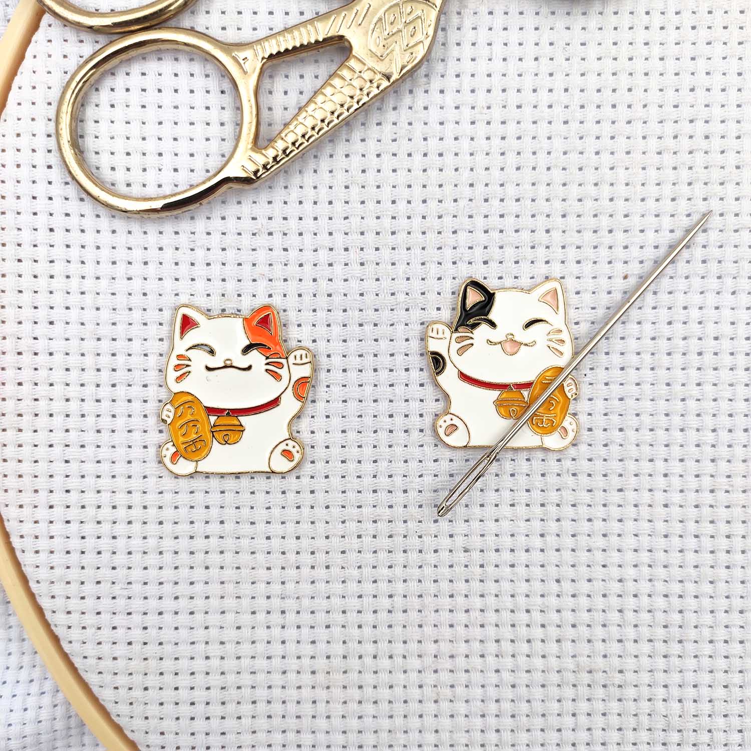 Embroidery Backpack Kit - Fortune Cats Magnetnadel Minders für Kreuzstich-Set