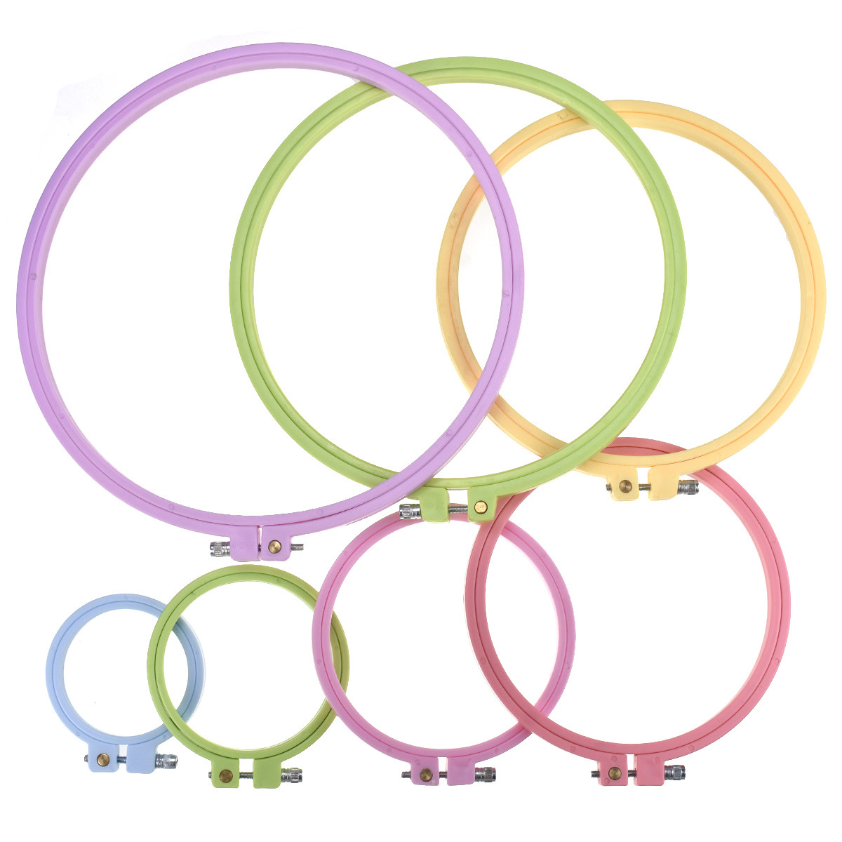 Stitch Marker Ring - Runde Kreuzstich-Stickrahmen aus Kunststoff, Verstellbare Stickringe