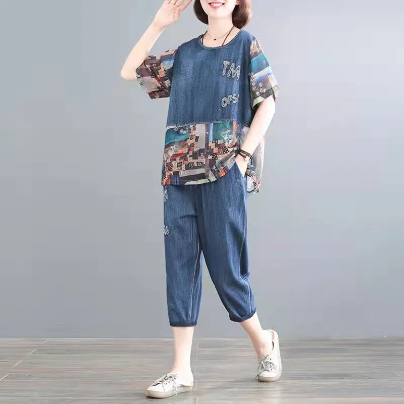 Embroidery Jeans - 5XL Sommer frauen Jeans Sets Frühling