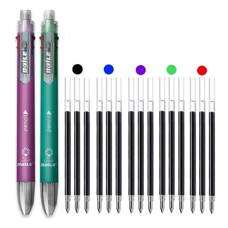 Staedtler Pencil Lumocolor - 4/12-teiliges 6-in-1-Mehrfarben-Kugelschreiber-Set, einziehbar, 5 Farben und