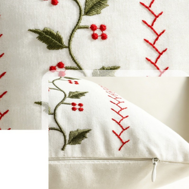 Gestickter Kissenbezug in Rot, – Embroidery Xmas Decorations Bewertung und Preis