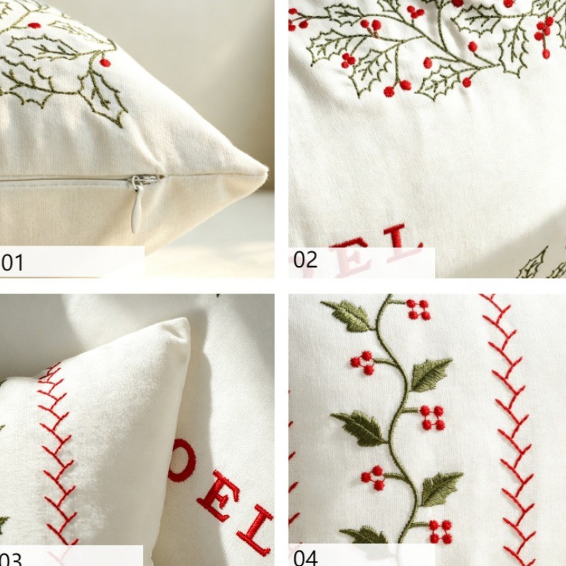 Gestickter Kissenbezug in Rot, – Embroidery Xmas Decorations Bewertung und Preis