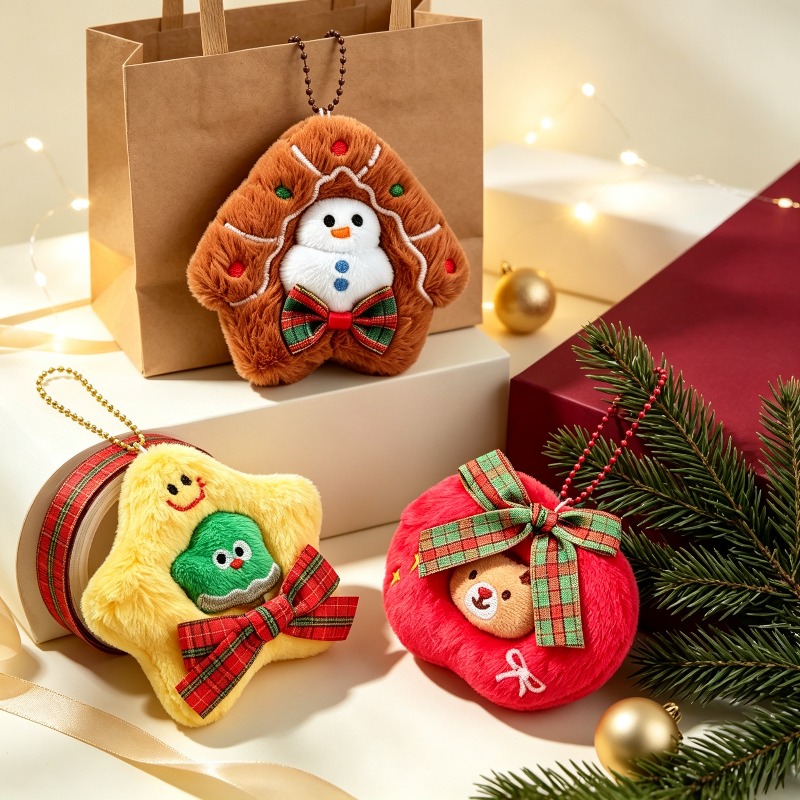 3er-Pack Plüsch-Weihnachtsorna – Embroidery Xmas Decorations Bewertung und Preis