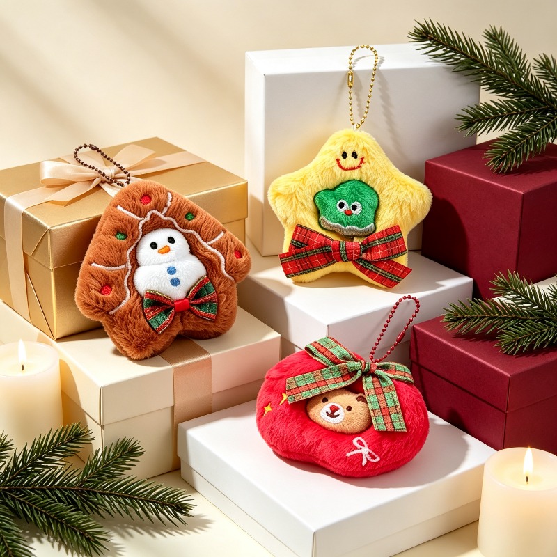 3er-Pack Plüsch-Weihnachtsorna – Embroidery Xmas Decorations Bewertung und Preis