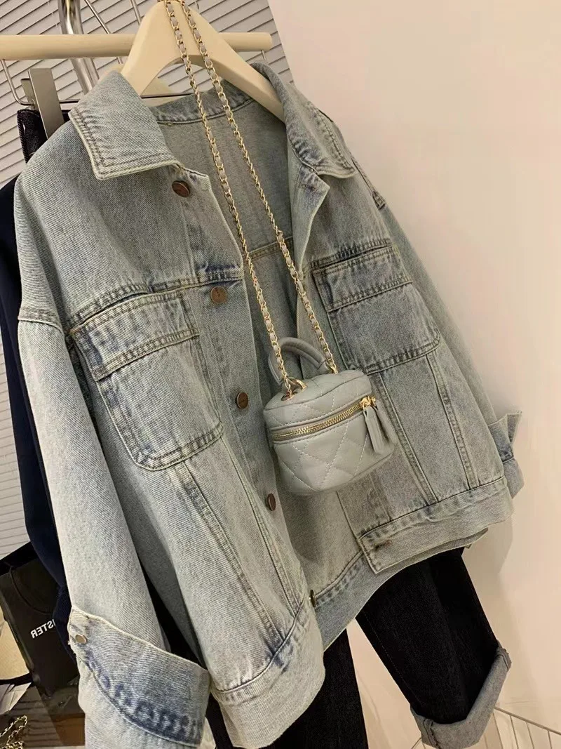 Denim Mantel Frauen Y2k Frühli – Embroidery Jacket Jeans Bewertung und Preis