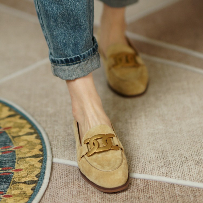 Wildleder Leder Frauen Loafers – Embroidery Flat Shoes Bewertung und Preis
