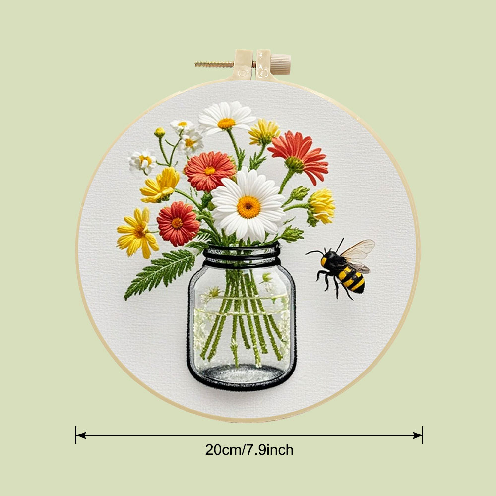1PCS Diy Stickerei Kits Daisy  – Stitch Marker Ring Bewertung und Preis