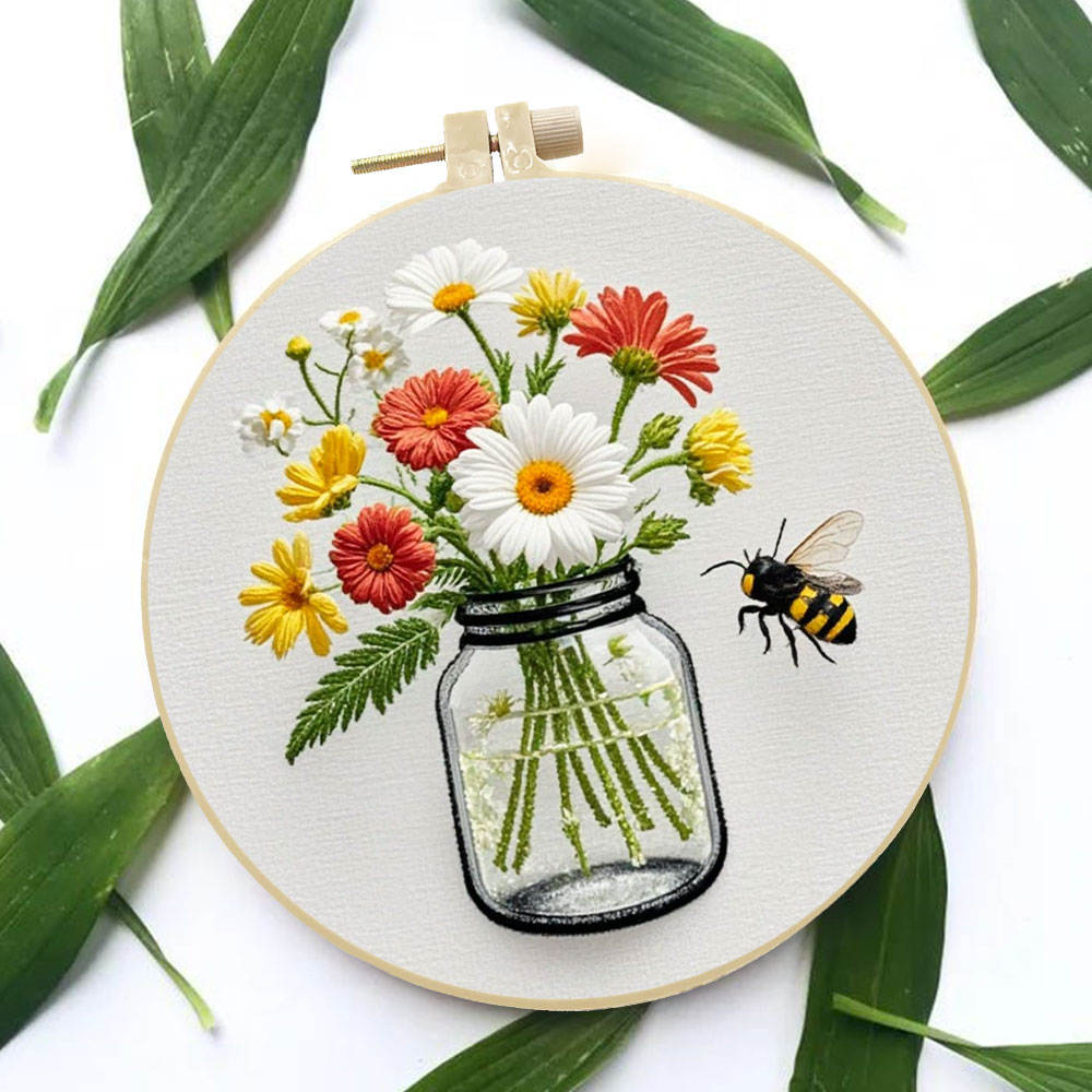 1PCS Diy Stickerei Kits Daisy  – Stitch Marker Ring Bewertung und Preis