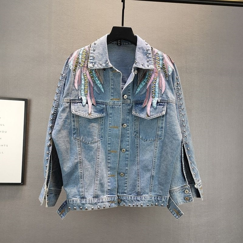 2026 Neue Herbstmode Nieten-Da – Embroidery Jacket Jeans Bewertung und Preis