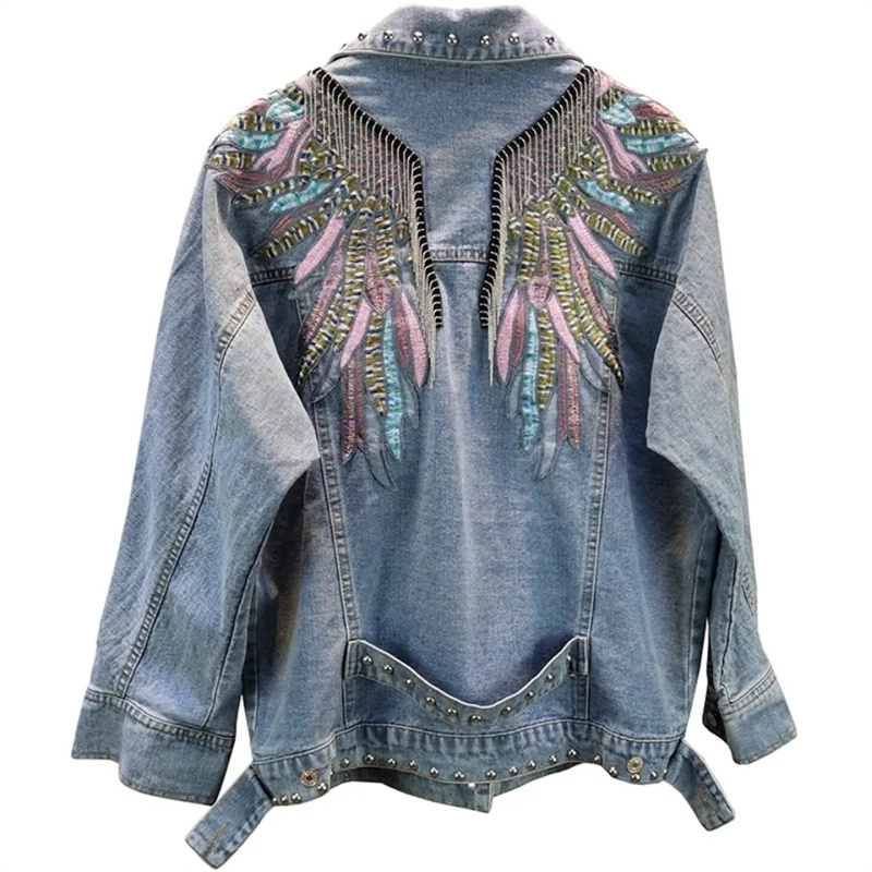 2026 Neue Herbstmode Nieten-Da – Embroidery Jacket Jeans Bewertung und Preis