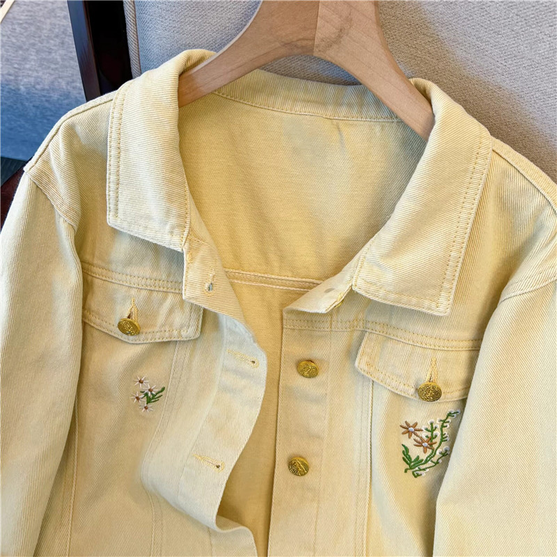 Koreanische Vintage-Blumenstic – Embroidery Jacket Jeans Bewertung und Preis