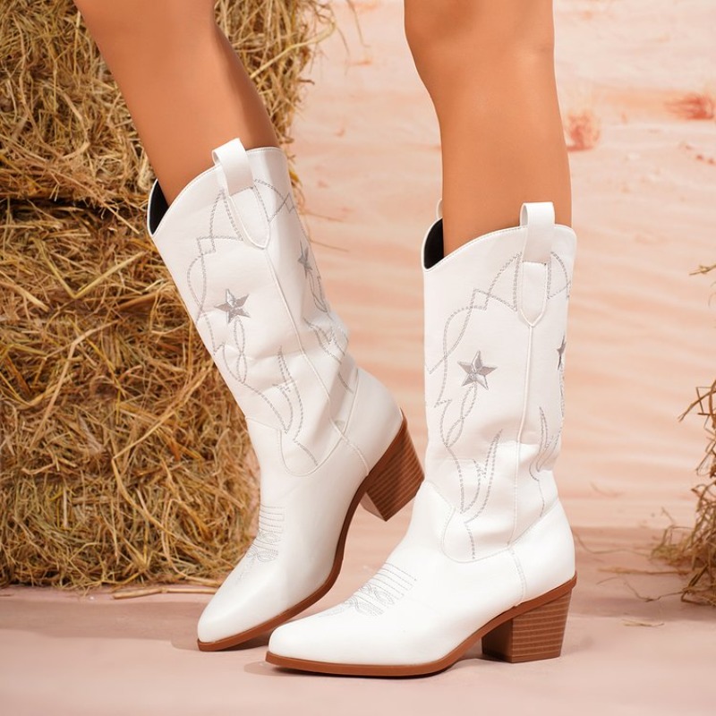 Damenstiefel, mittelhoher Scha – Embroidery Service Bewertung und Preis