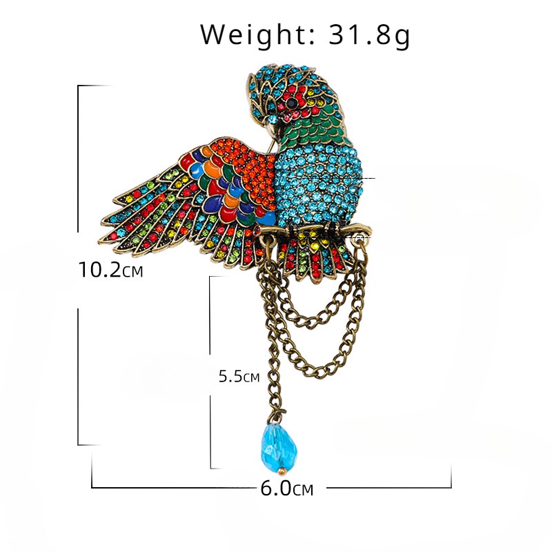 Retro Papagei Anhänger Brosche – Embroidery Legacy Bewertung und Preis
