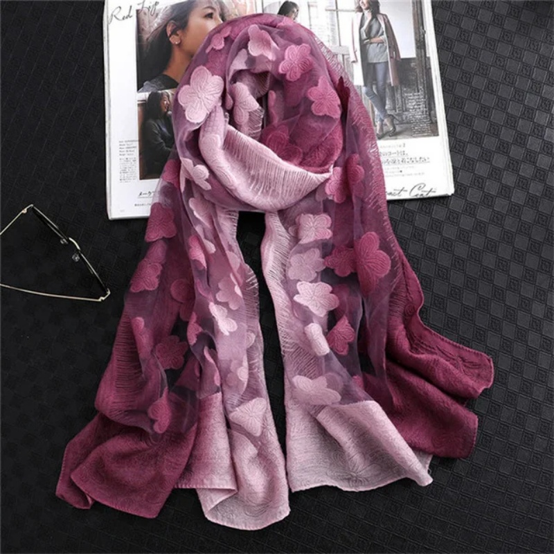 Frauen Simulation Seiden schni – Embroidery Shawl Bewertung und Preis