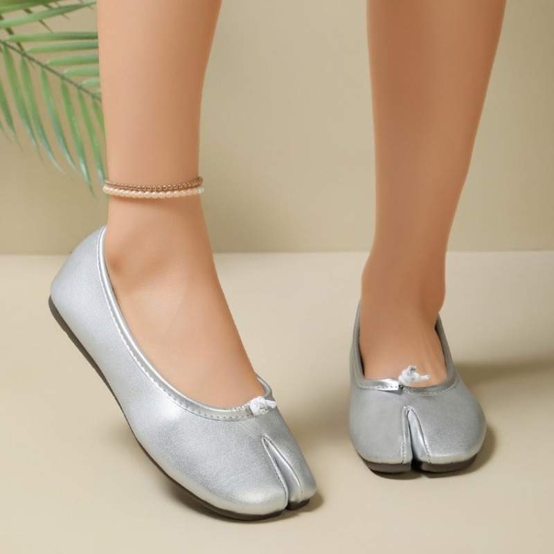 Damen-Ballerinas mit geteilter – Embroidery Flat Shoes Bewertung und Preis