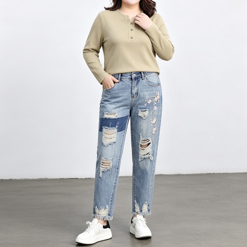 Herbst Plus Size Damen Jeans 6 – Embroidery Jeans Bewertung und Preis