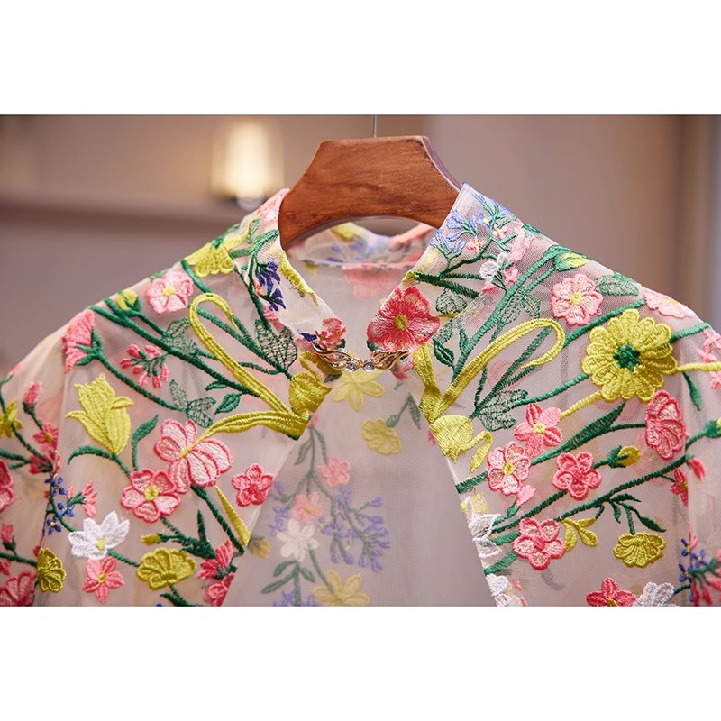 Damen Frühling Sommer Blumenst – Embroidery Underlay Bewertung und Preis